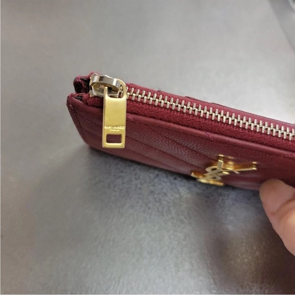 Yves Saint Laurent Burgundy Card Holder - Picture 10 of 11